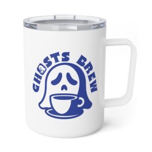 Insulated Coffee Mug - Ghosts Brew - 10oz Adventure Gear for Outdoorsy Coffee Lovers