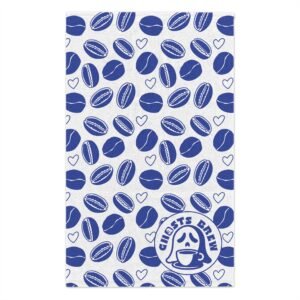 Coffee Beans and Hearts Rally Towel - Perfect for Baking, Beach Days & Sports Events - Ghosts Brew