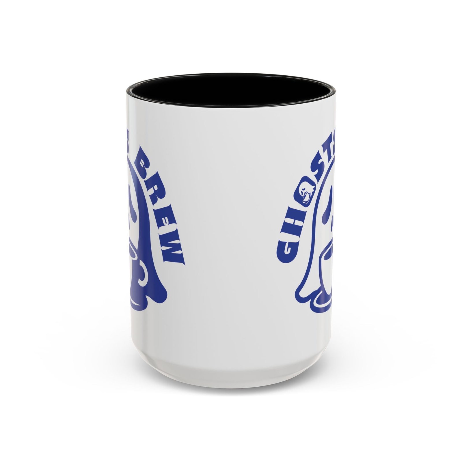 Accent Coffee Mug - 11 oz Or 15 oz - White Mug with Black Handle and Inside - Ghosts Brew Cup - Image 6