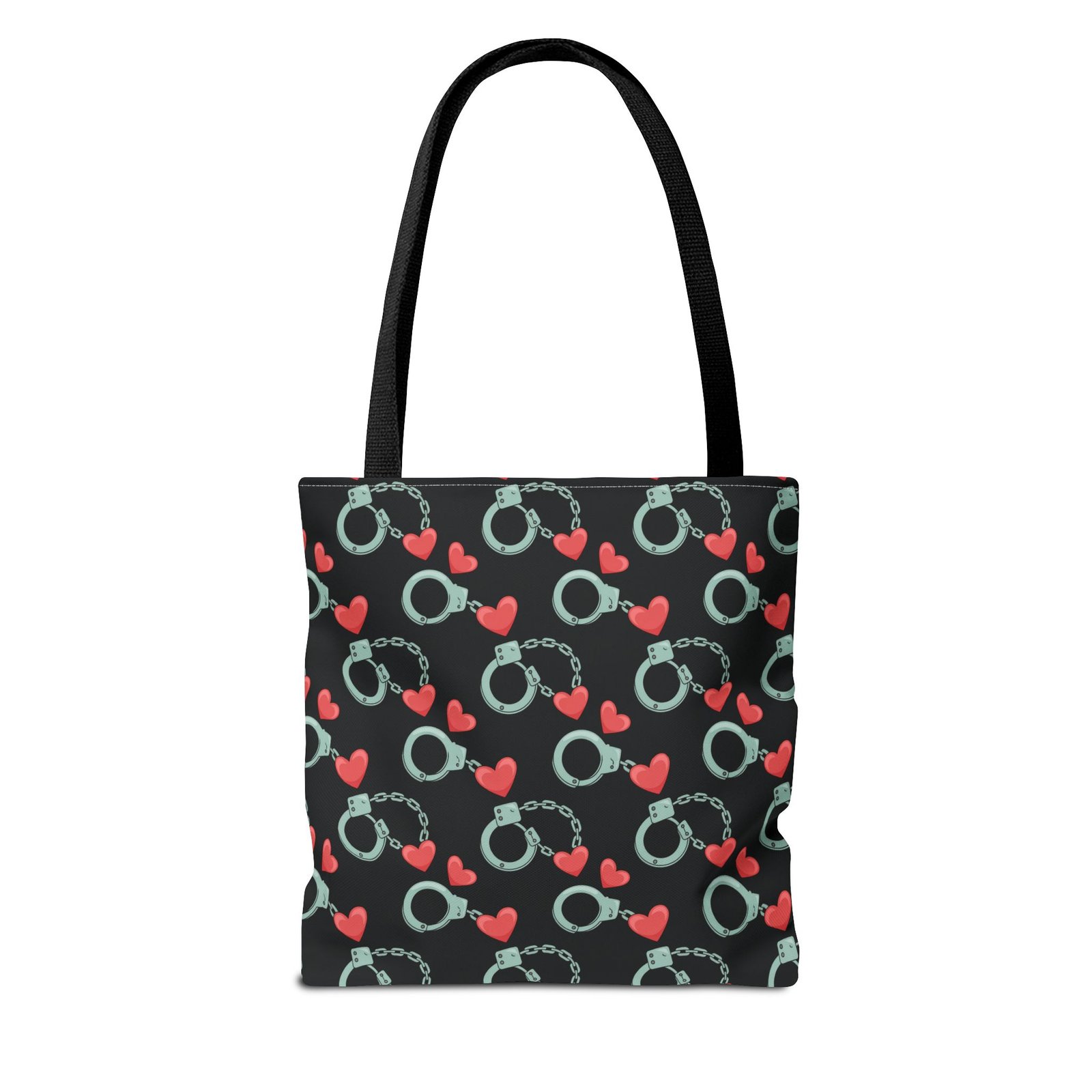 Tote Bag - 2 Wheels - Handcuffs and Hearts Pattern - Adult Innuendo - Image 2