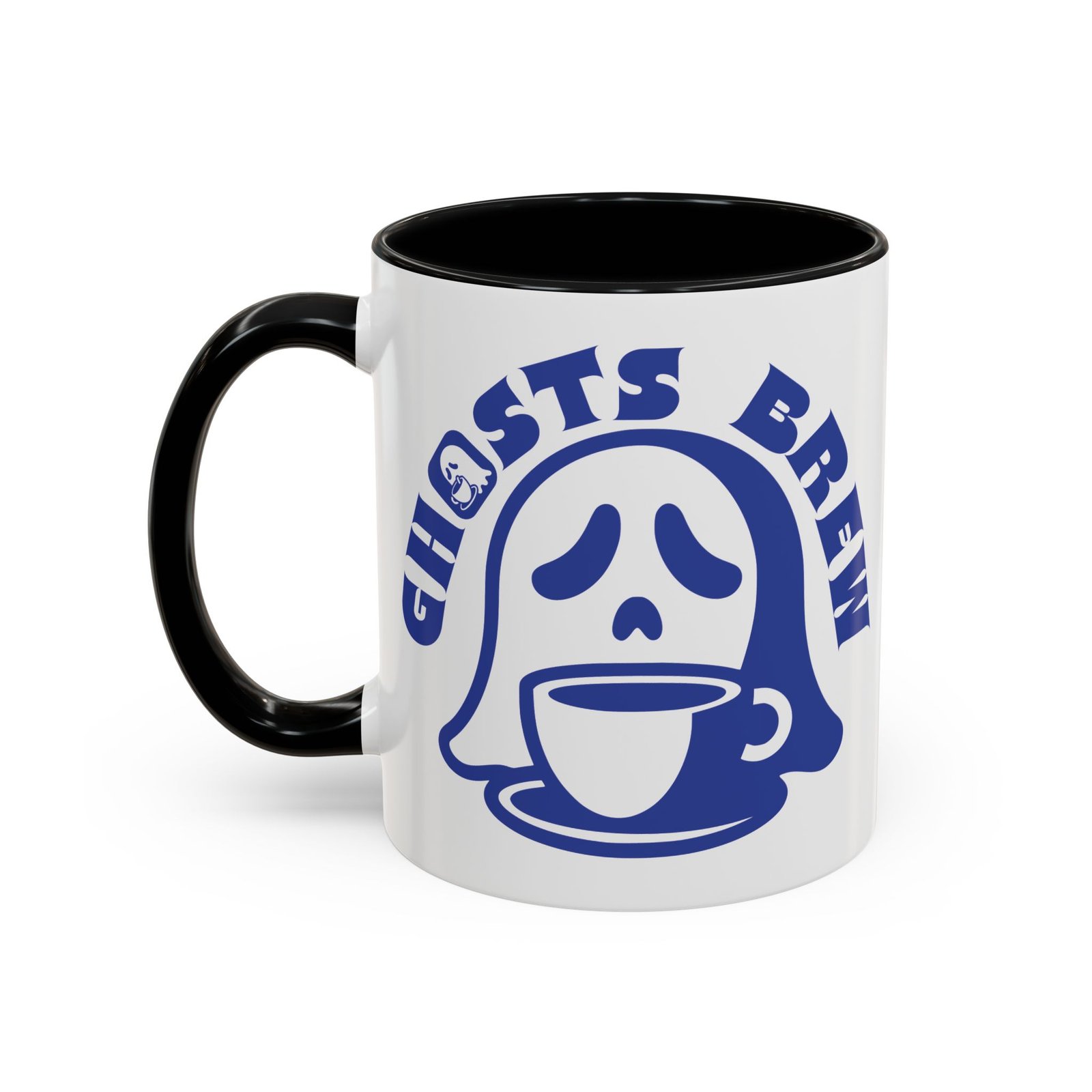 Accent Coffee Mug - 11 oz Or 15 oz - White Mug with Black Handle and Inside - Ghosts Brew Cup - Image 3