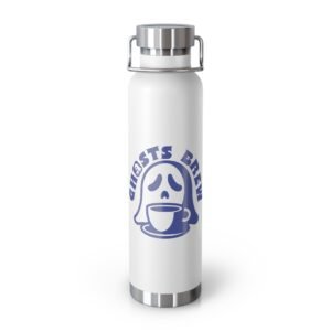 Copper Insulated Water Bottle - 22oz - Ghosts Brew Coffee - Keeps Hot or Cold