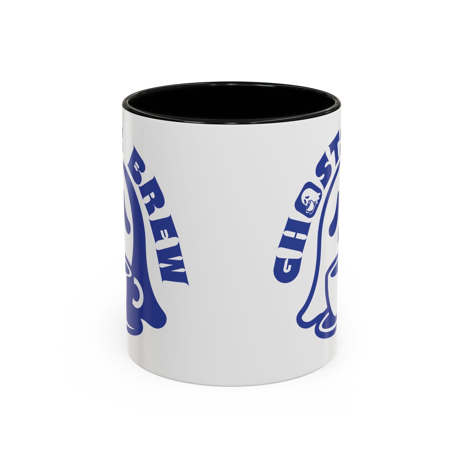 Accent Coffee Mug - 11 oz Or 15 oz - White Mug with Black Handle and Inside - Ghosts Brew Cup - Image 2