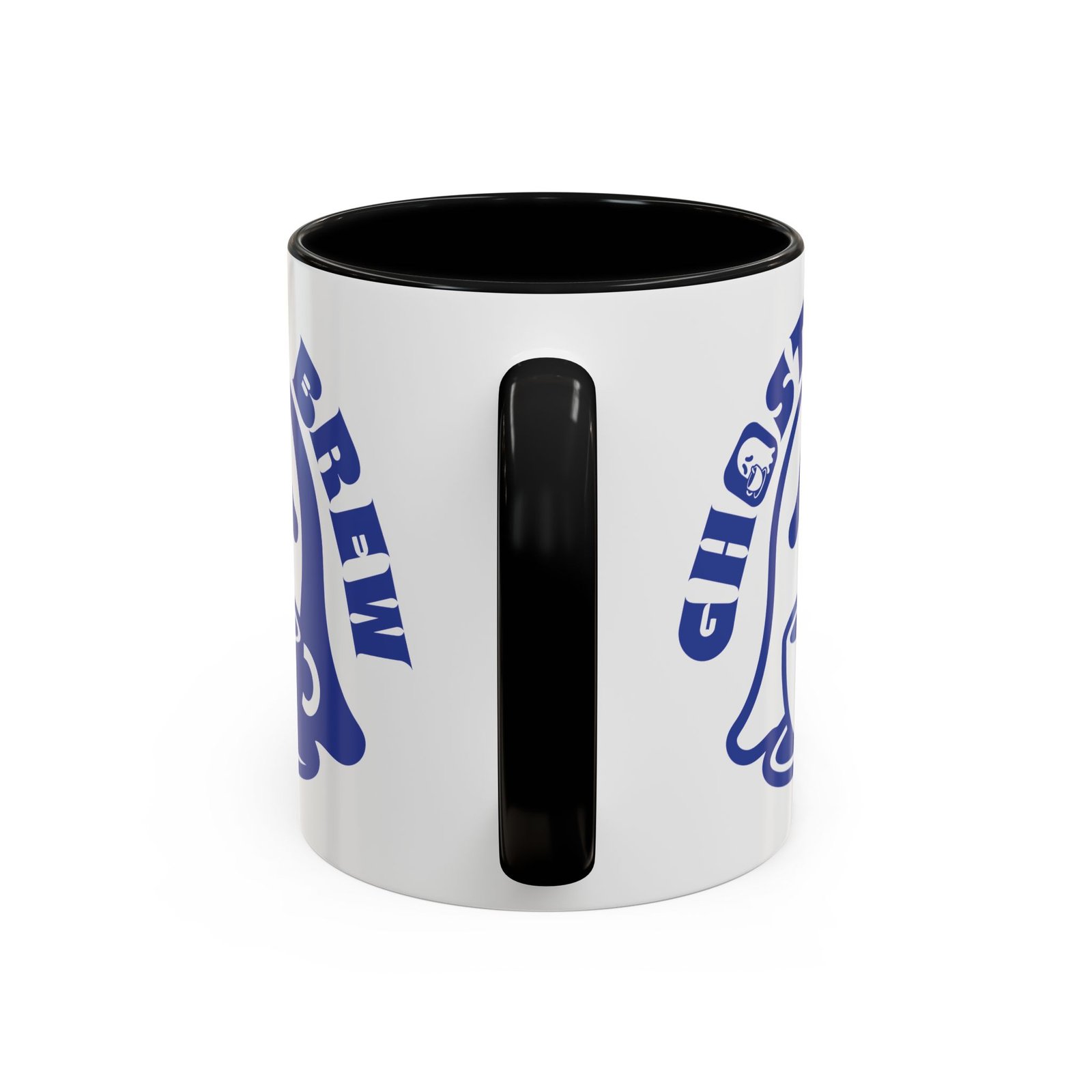 Accent Coffee Mug - 11 oz Or 15 oz - White Mug with Black Handle and Inside - Ghosts Brew Cup - Image 4