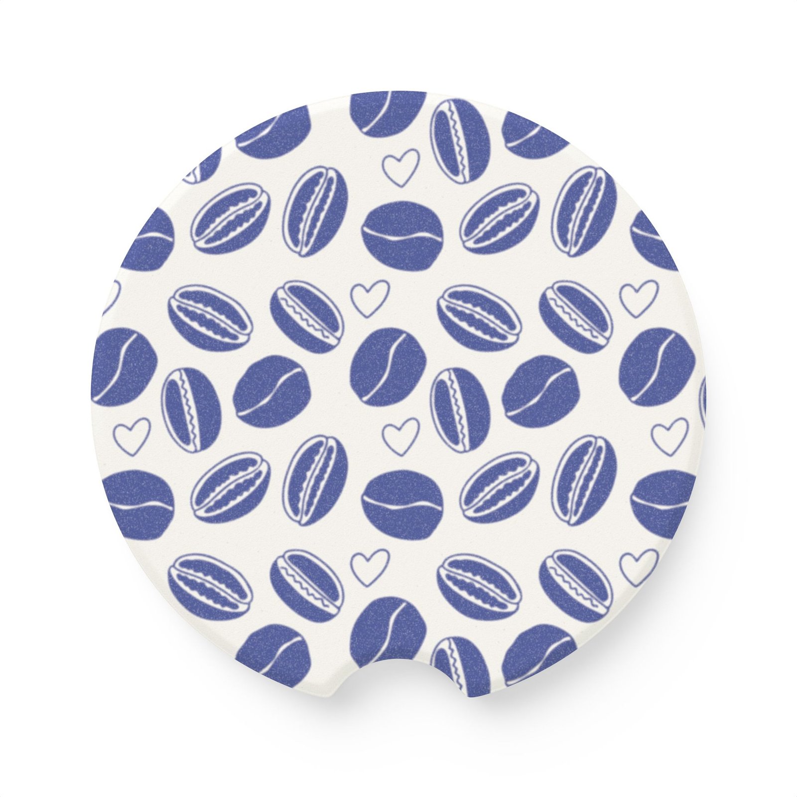 Soapstone Car Coaster - Coffee Beans and Hearts Pattern - Perfect for Coffee Lovers, Gift for New Car Owners, Seasonal Decor - Image 6