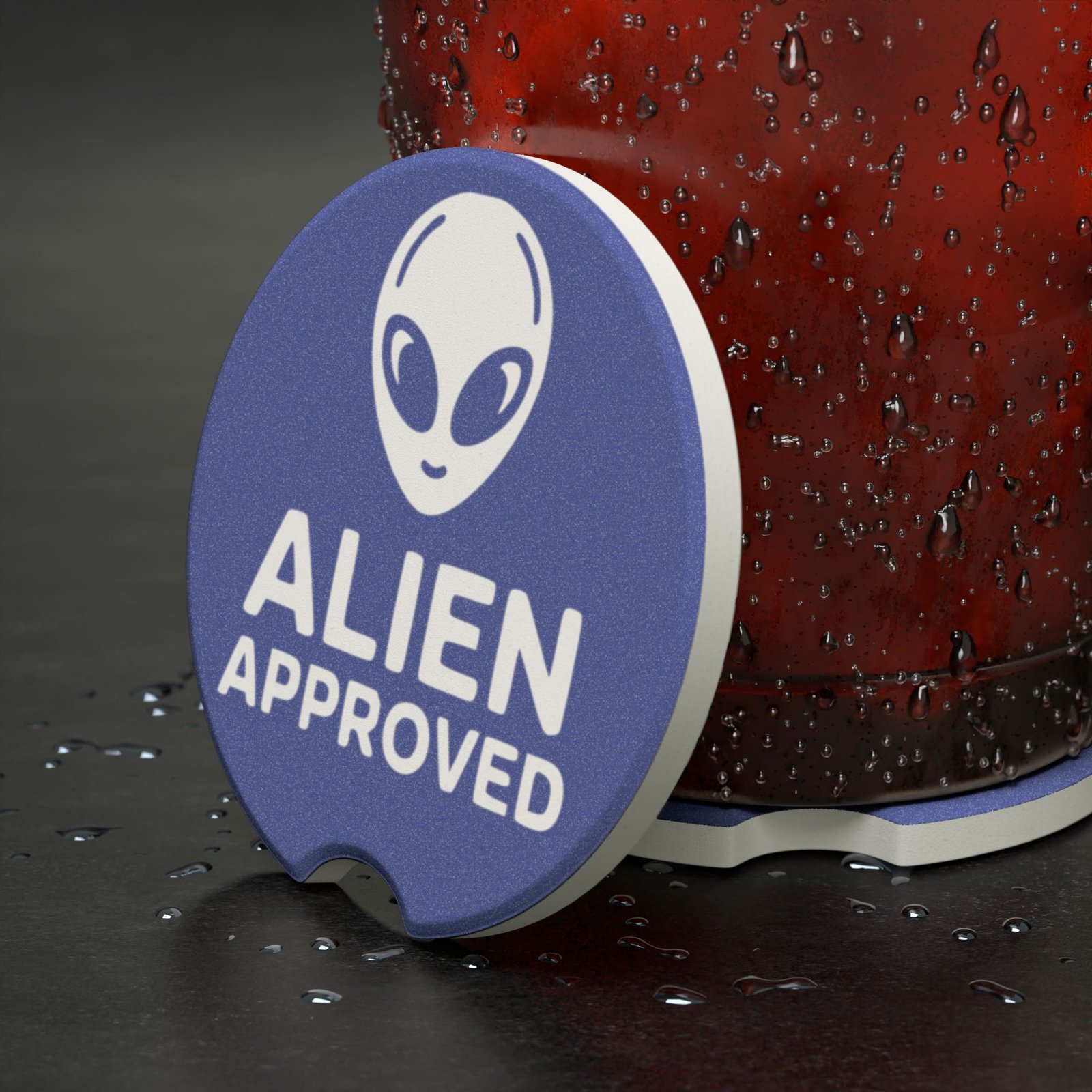 Charming Soapstone Car Coaster - Alien Approved - Perfect for Coffee Lovers, Gift for New Car Owners, Seasonal Decor - Image 5