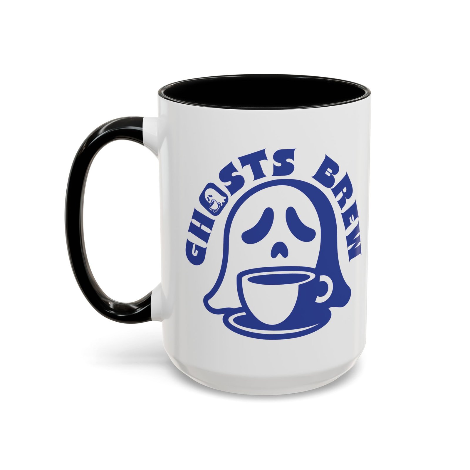Accent Coffee Mug - 11 oz Or 15 oz - White Mug with Black Handle and Inside - Ghosts Brew Cup - Image 8