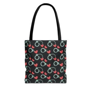 Tote Bag - 2 Wheels - Handcuffs and Hearts Pattern - Adult Innuendo