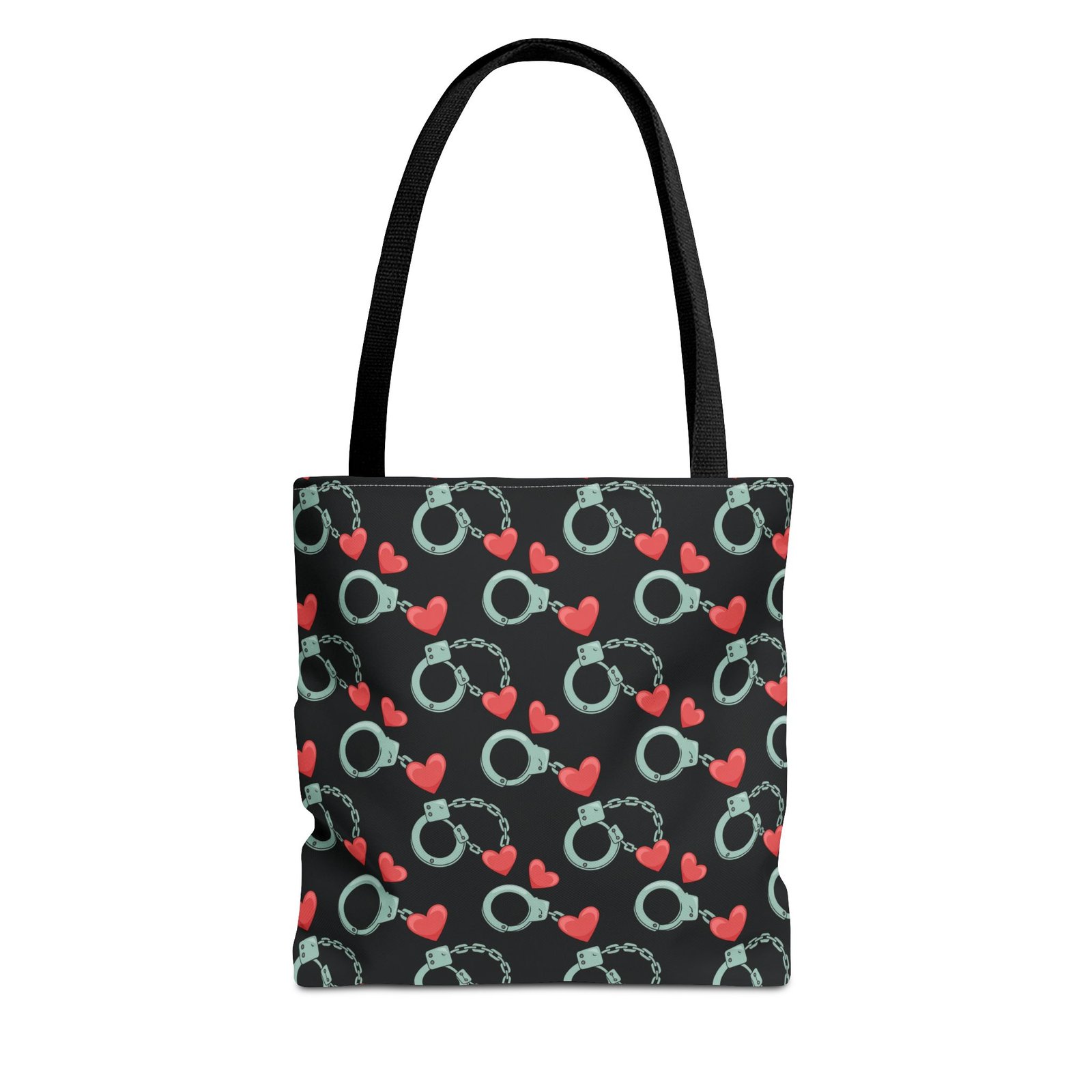 Tote Bag - 2 Wheels - Handcuffs and Hearts Pattern - Adult Innuendo